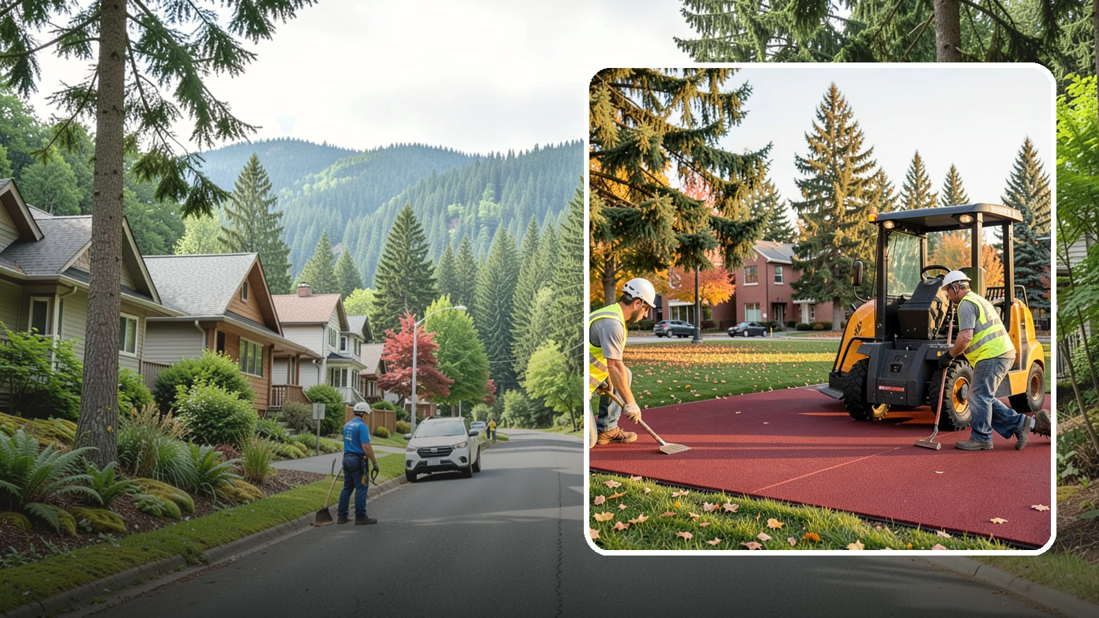 Rubber Surfacing Repair in Darrington, Snohomish County, WA - Repair of worn or damaged rubber safety surfacing to restore impact attenuation and eliminate trip hazards.