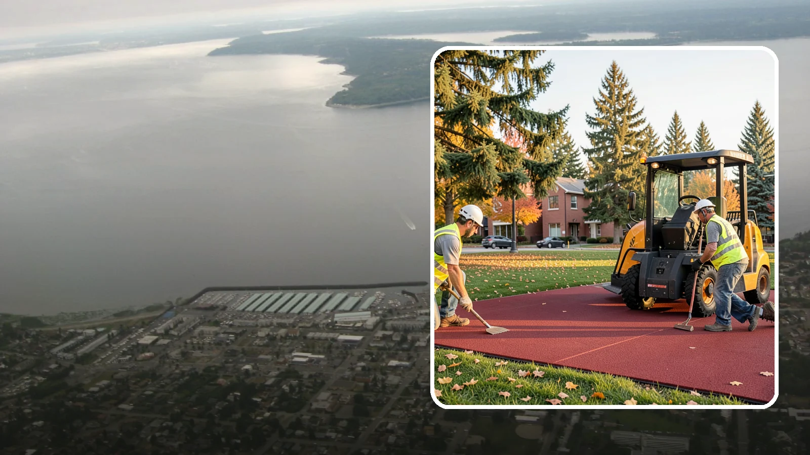 Rubber Surfacing Repair in Des Moines, King County, WA - Repair of worn or damaged rubber safety surfacing to restore impact attenuation and eliminate trip hazards.