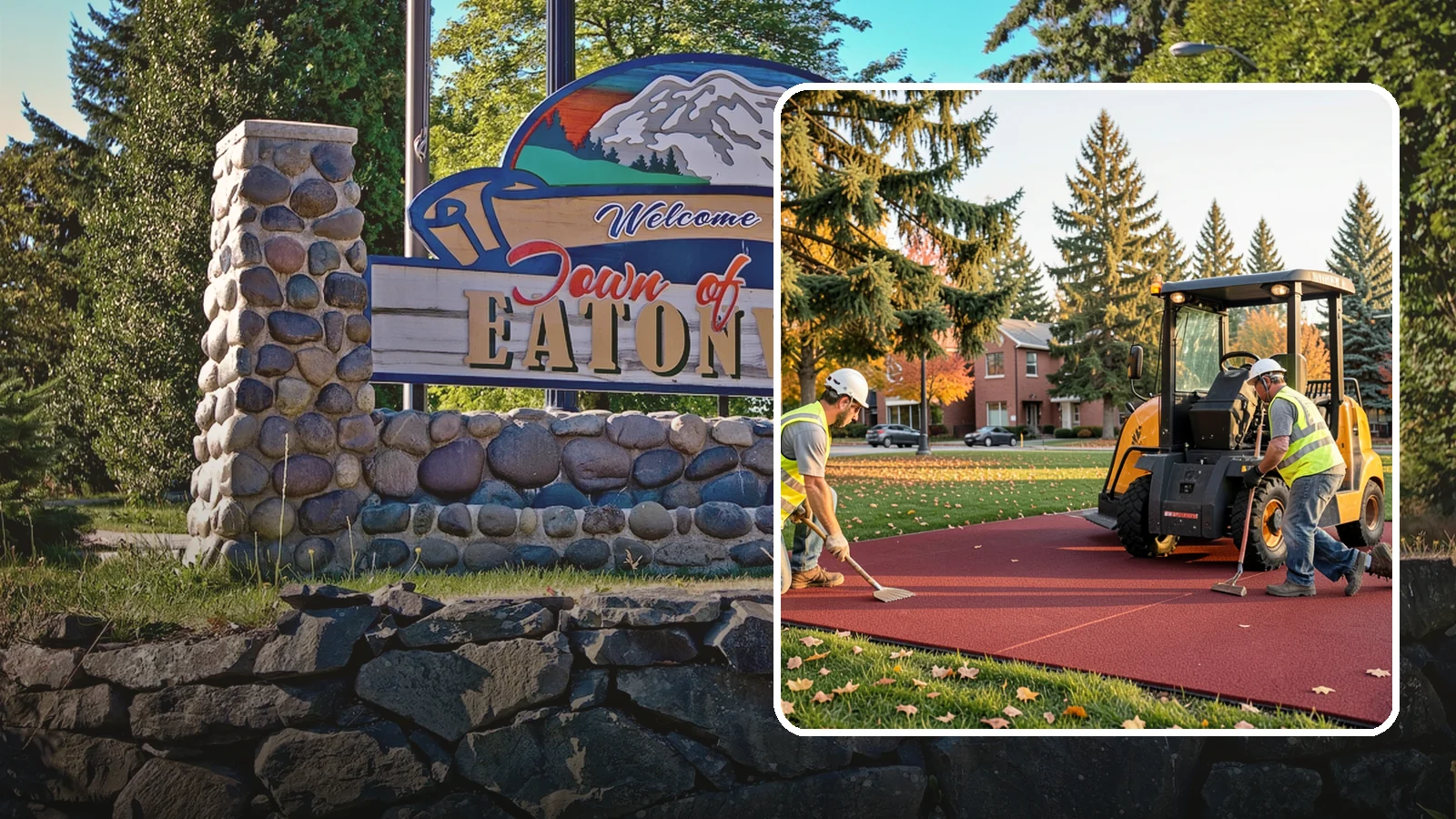 Rubber Surfacing Repair in Eatonville, Pierce County, WA - Repair of worn or damaged rubber safety surfacing to restore impact attenuation and eliminate trip hazards.