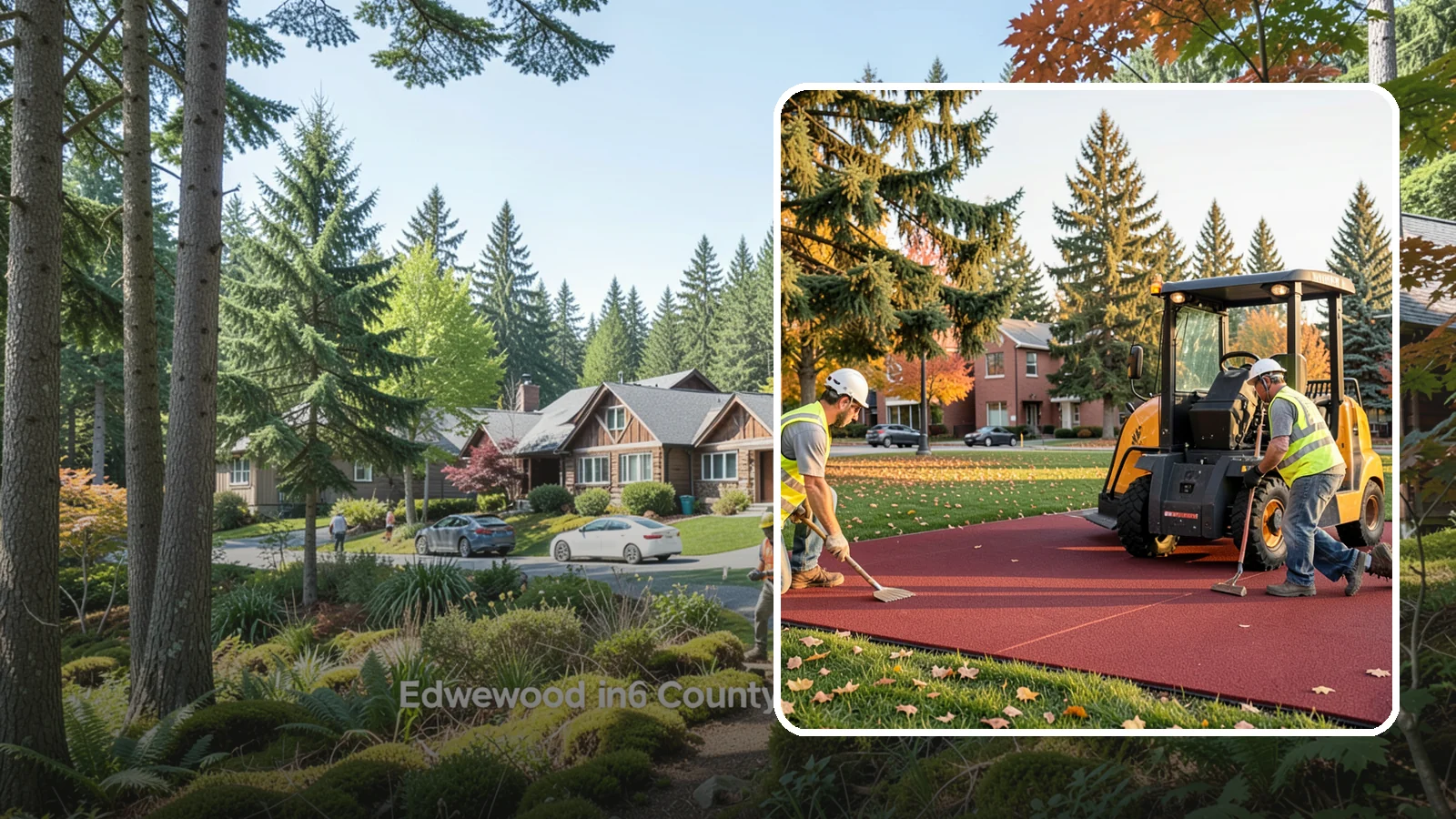 Rubber Surfacing Repair in Edgewood, Pierce County, WA - Repair of worn or damaged rubber safety surfacing to restore impact attenuation and eliminate trip hazards.