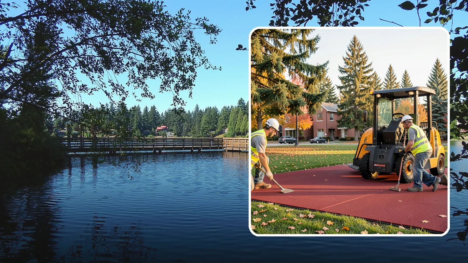 Rubber Surfacing Repair in Federal Way, King County, WA - Repair of worn or damaged rubber safety surfacing to restore impact attenuation and eliminate trip hazards.