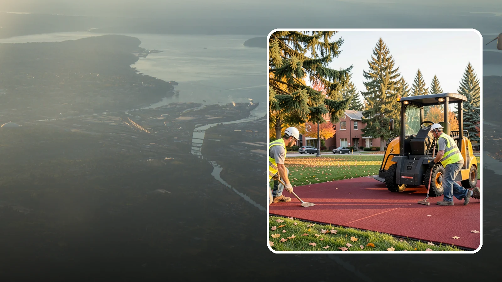 Rubber Surfacing Repair in Fife, Pierce County, WA - Repair of worn or damaged rubber safety surfacing to restore impact attenuation and eliminate trip hazards.