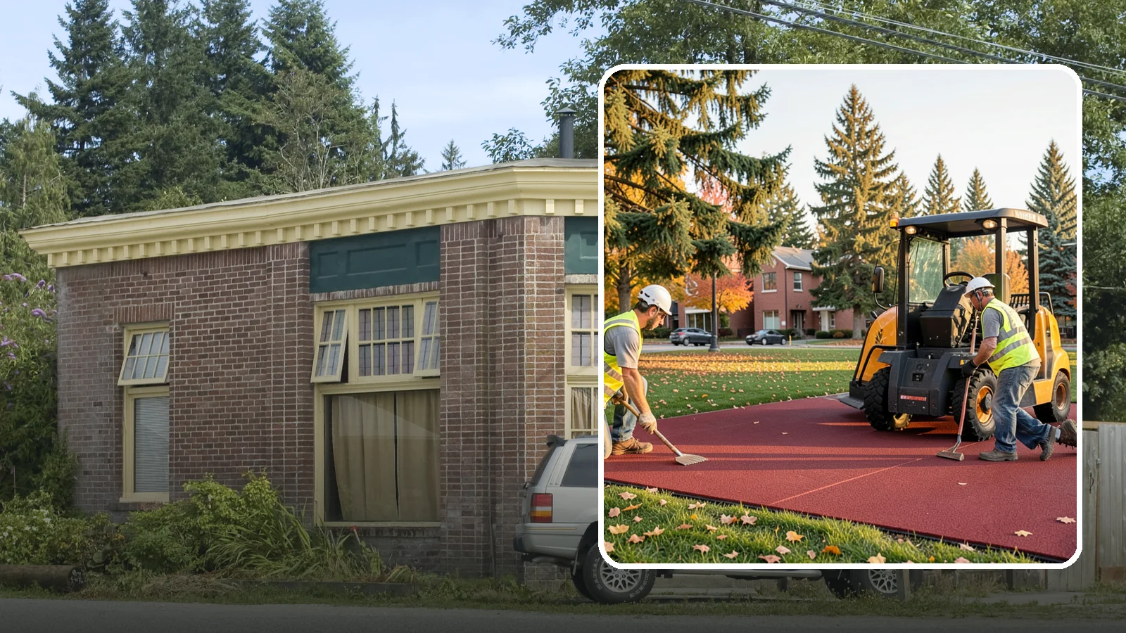 Rubber Surfacing Repair in Hamilton, Skagit County, WA - Repair of worn or damaged rubber safety surfacing to restore impact attenuation and eliminate trip hazards.