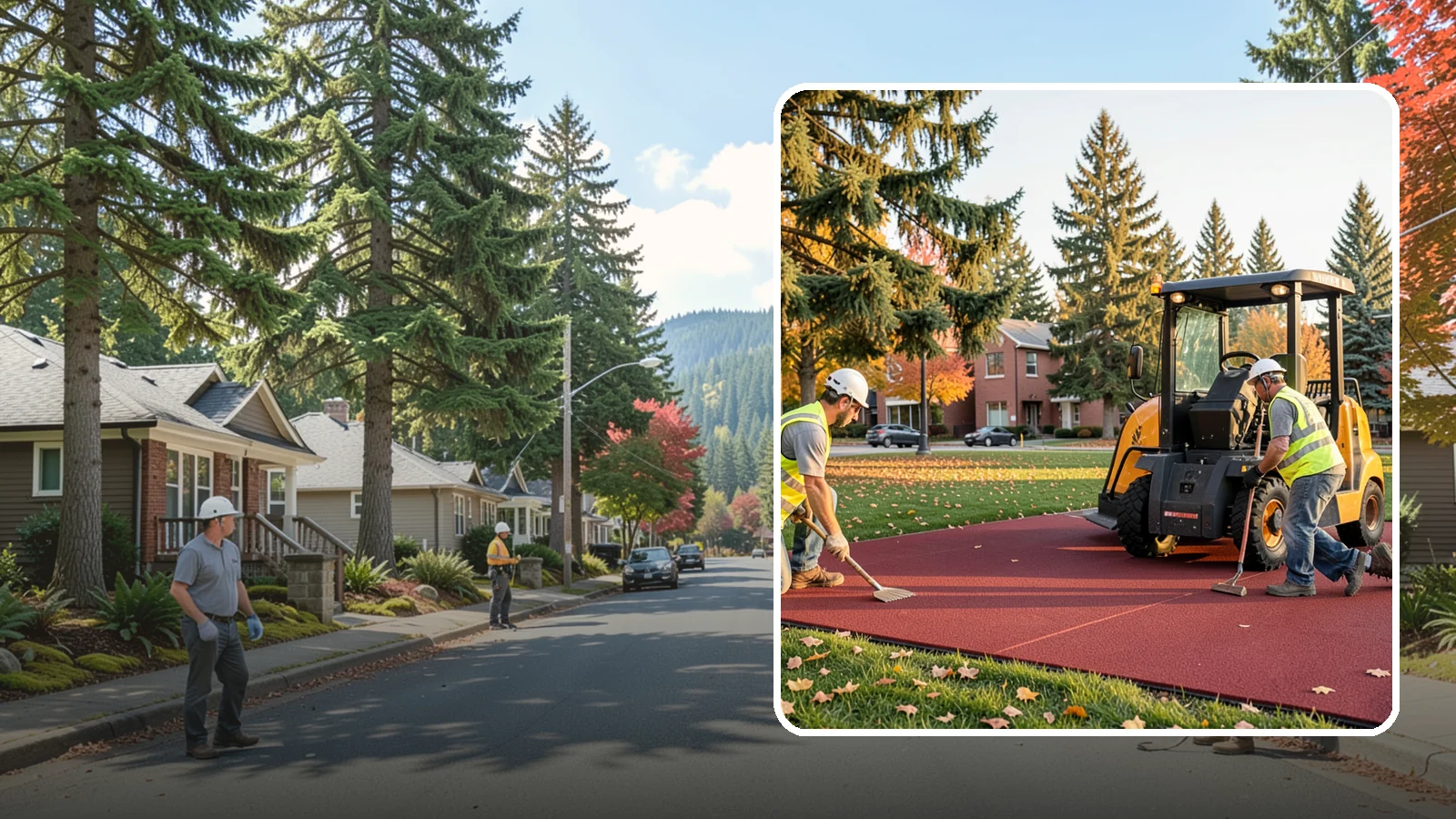 Rubber Surfacing Repair in Hunts Point, King County, WA - Repair of worn or damaged rubber safety surfacing to restore impact attenuation and eliminate trip hazards.