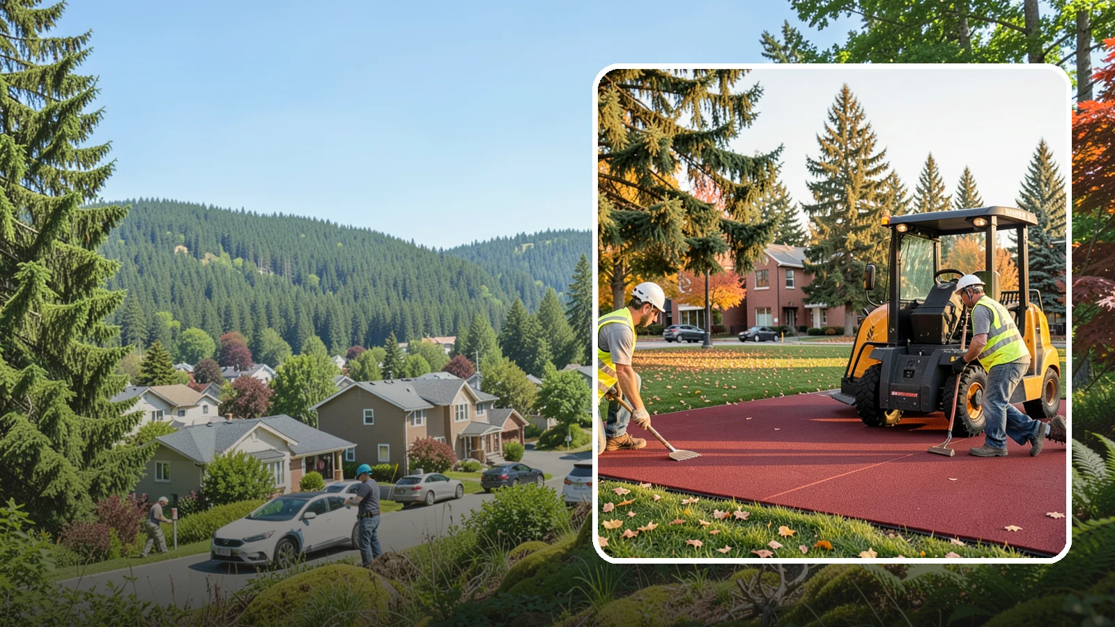 Rubber Surfacing Repair in Index, Snohomish County, WA - Repair of worn or damaged rubber safety surfacing to restore impact attenuation and eliminate trip hazards.