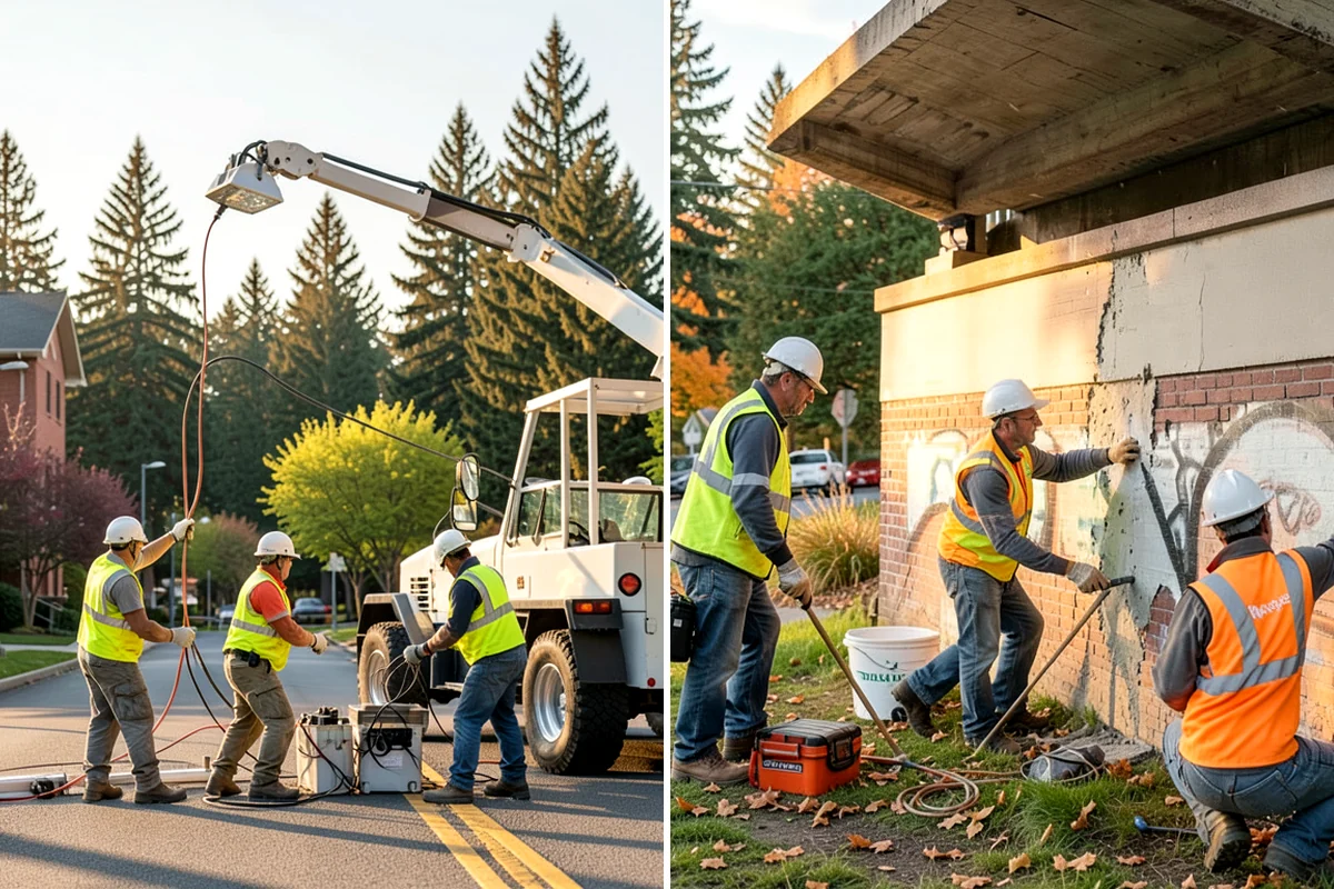 Rubber Surfacing Repair in Lake Forest Park, King County, WA - Inspect and mark failed or worn surfacing sections