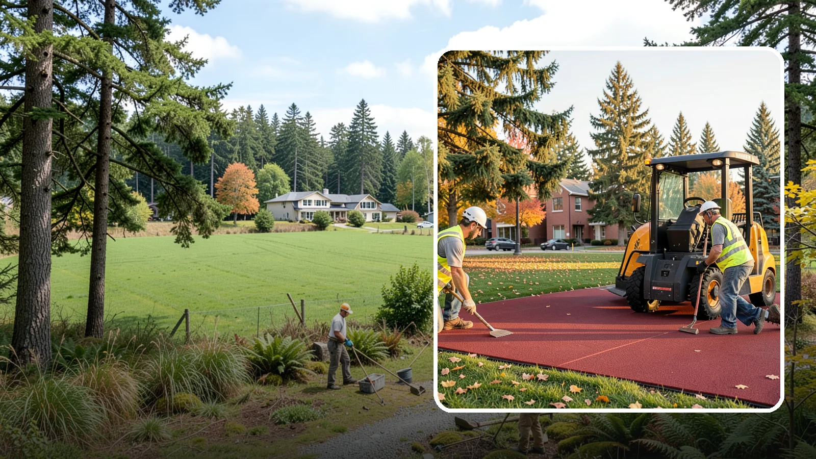 Rubber Surfacing Repair in Lyman, Skagit County, WA - Repair of worn or damaged rubber safety surfacing to restore impact attenuation and eliminate trip hazards.