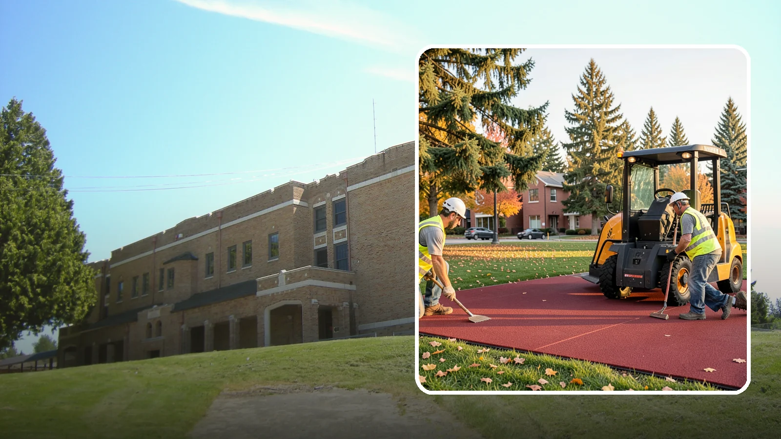 Rubber Surfacing Repair in Maple Valley, King County, WA - Repair of worn or damaged rubber safety surfacing to restore impact attenuation and eliminate trip hazards.