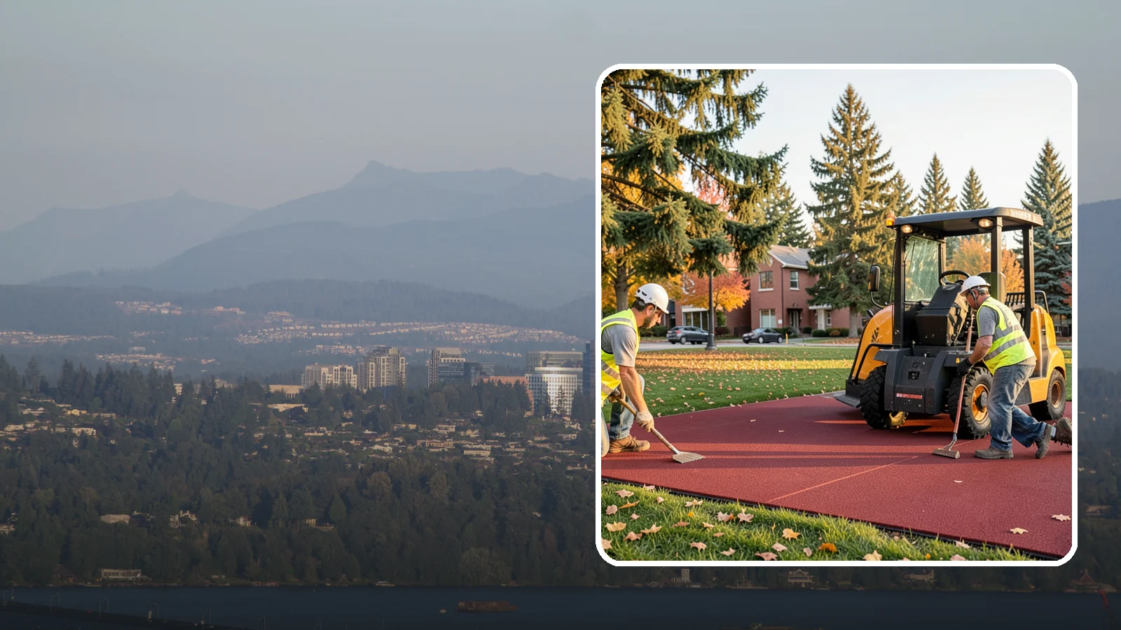 Rubber Surfacing Repair in Medina, King County, WA - Repair of worn or damaged rubber safety surfacing to restore impact attenuation and eliminate trip hazards.