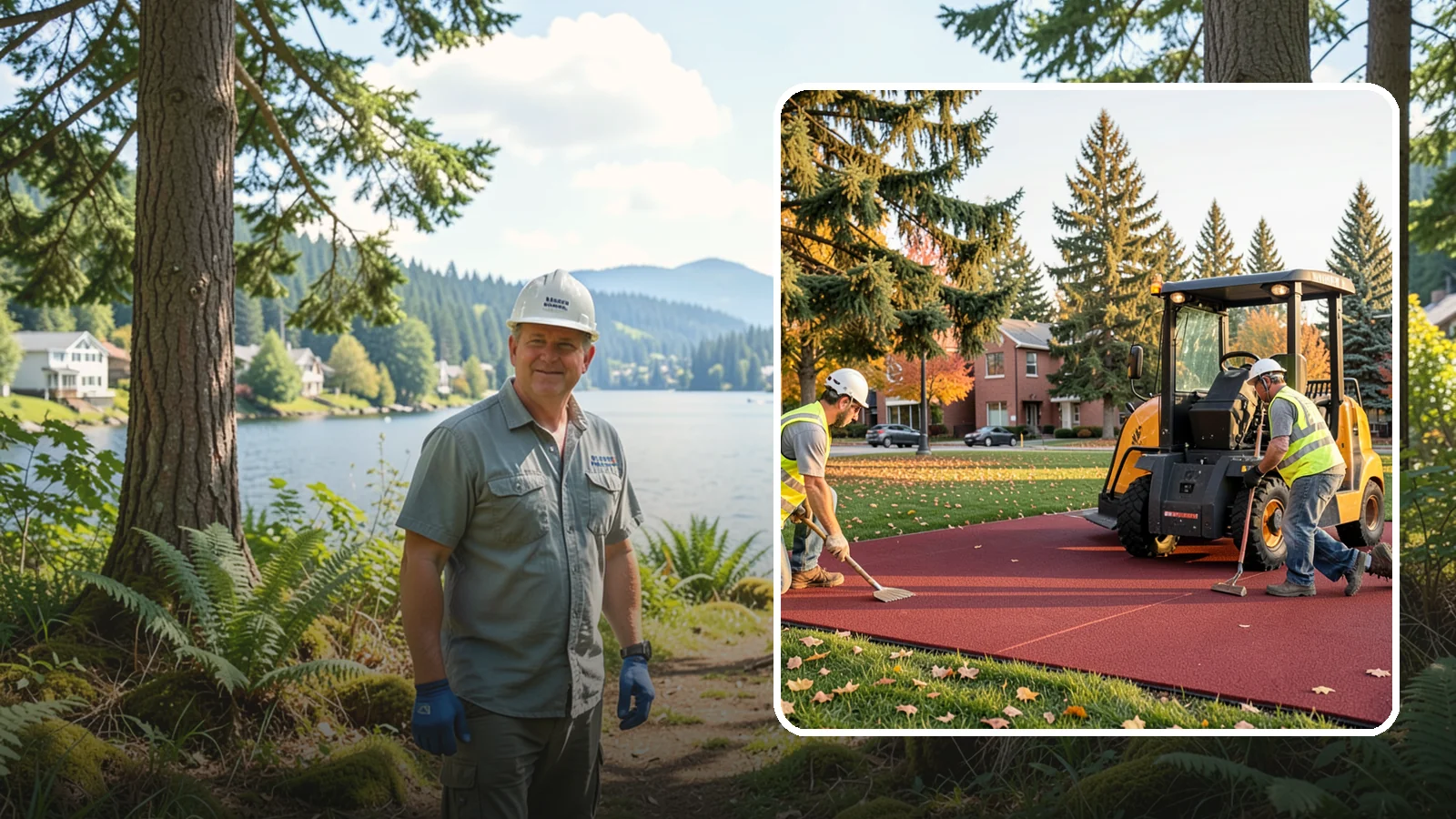 Rubber Surfacing Repair in Milton, King County, WA - Repair of worn or damaged rubber safety surfacing to restore impact attenuation and eliminate trip hazards.