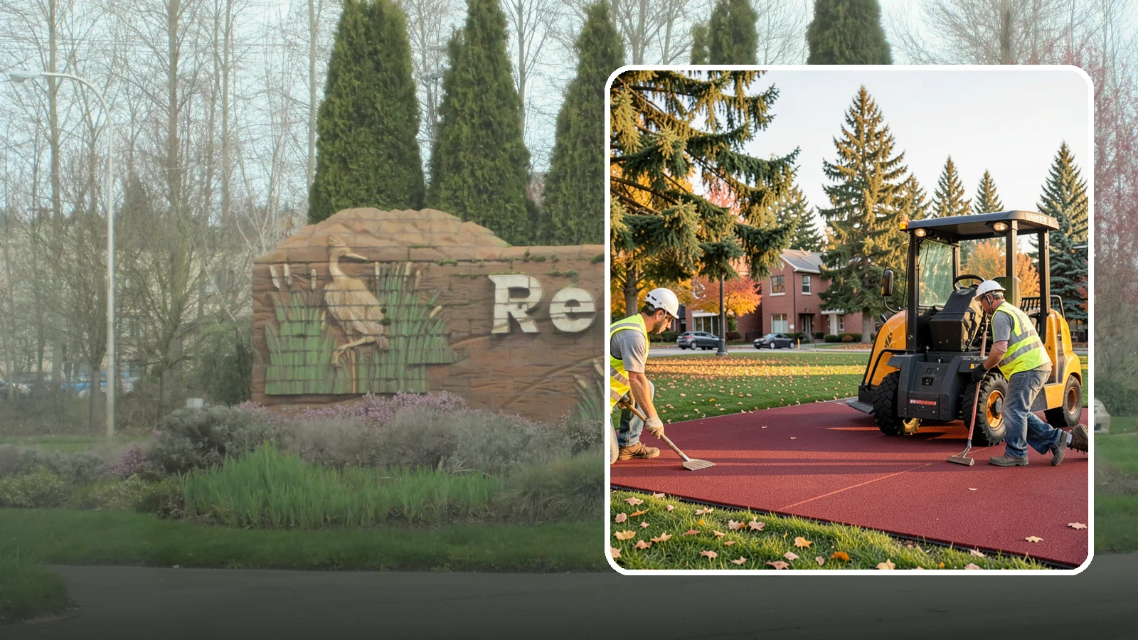 Rubber Surfacing Repair in Renton, King County, WA - Repair of worn or damaged rubber safety surfacing to restore impact attenuation and eliminate trip hazards.