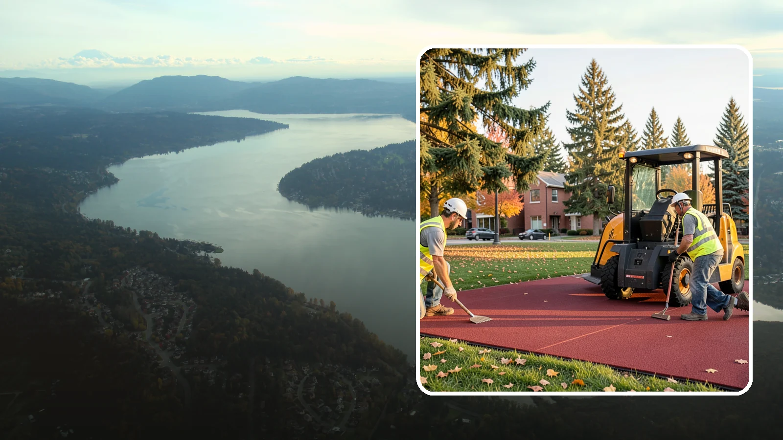 Rubber Surfacing Repair in Sammamish, King County, WA - Repair of worn or damaged rubber safety surfacing to restore impact attenuation and eliminate trip hazards.