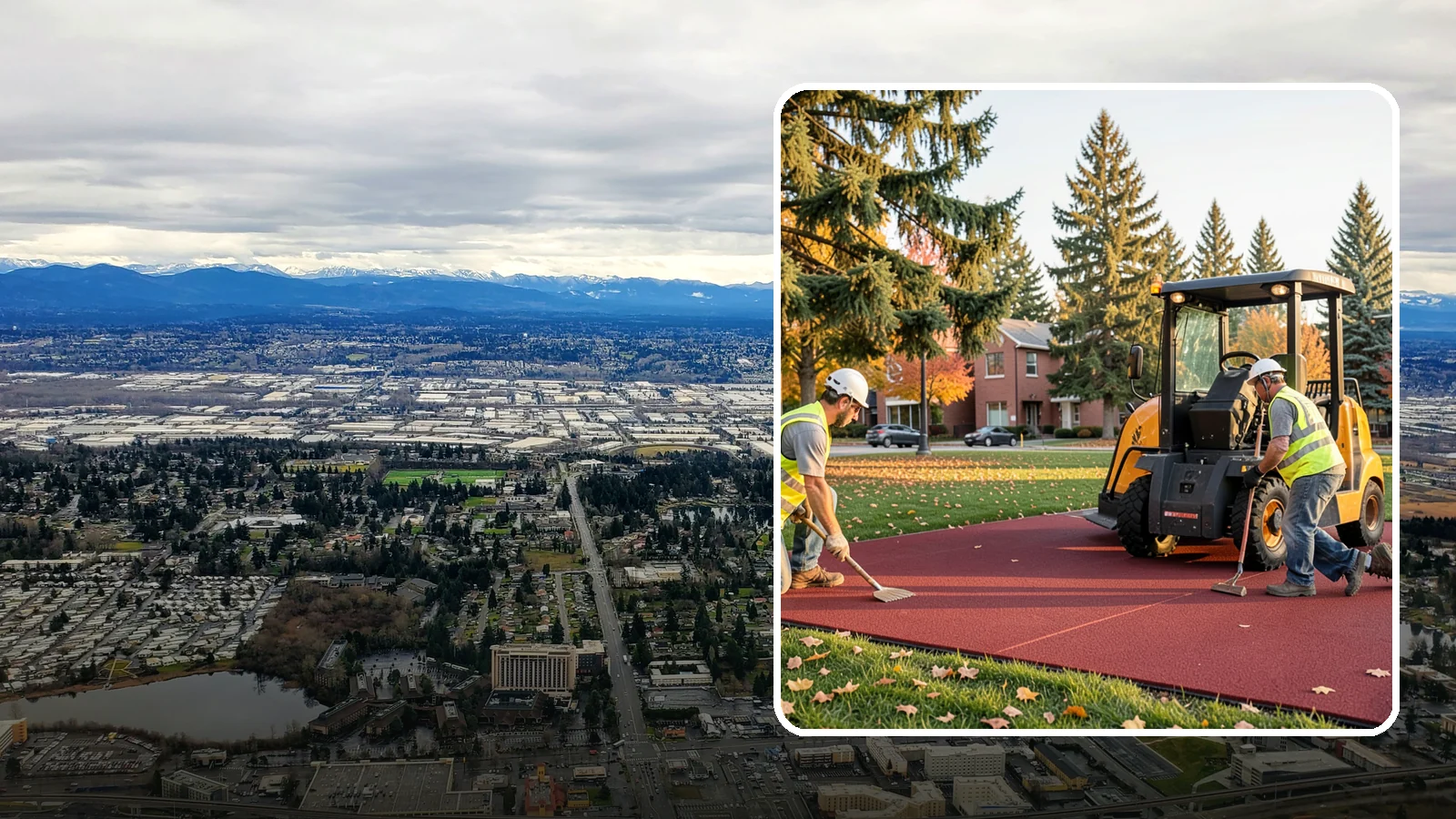 Rubber Surfacing Repair in SeaTac, King County, WA - Repair of worn or damaged rubber safety surfacing to restore impact attenuation and eliminate trip hazards.
