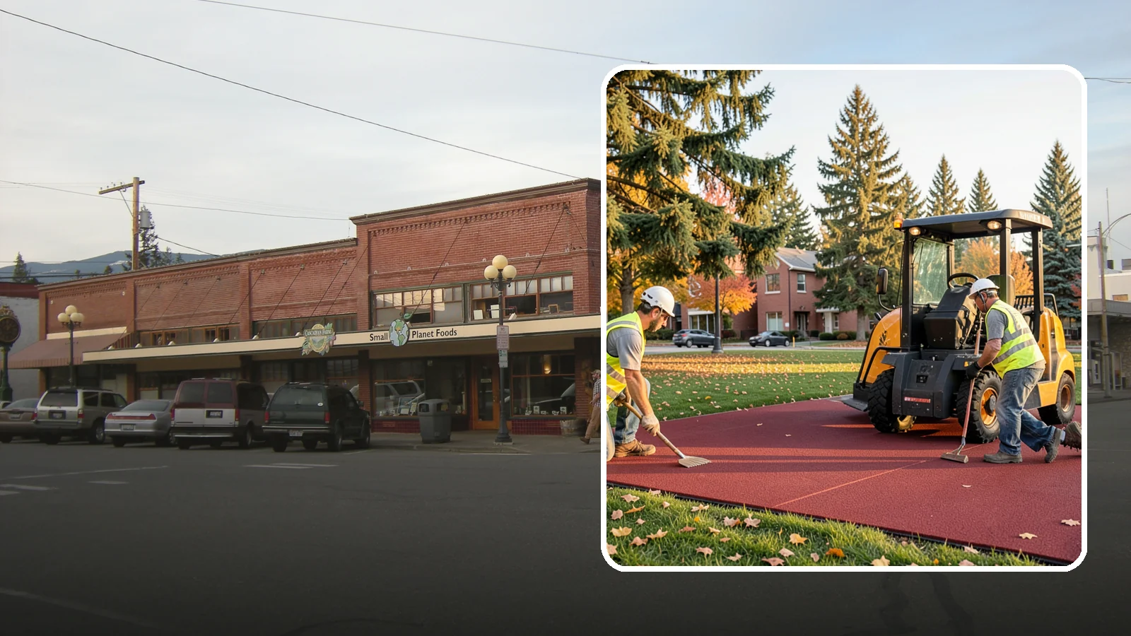 Rubber Surfacing Repair in Sedro-Woolley, Skagit County, WA - Repair of worn or damaged rubber safety surfacing to restore impact attenuation and eliminate trip hazards.