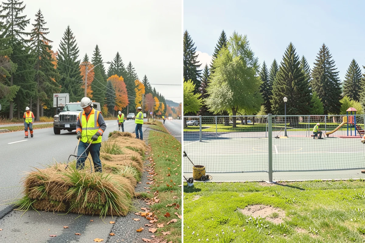 Rubber Surfacing Repair in Stanwood, Snohomish County, WA - Inspect and mark failed or worn surfacing sections