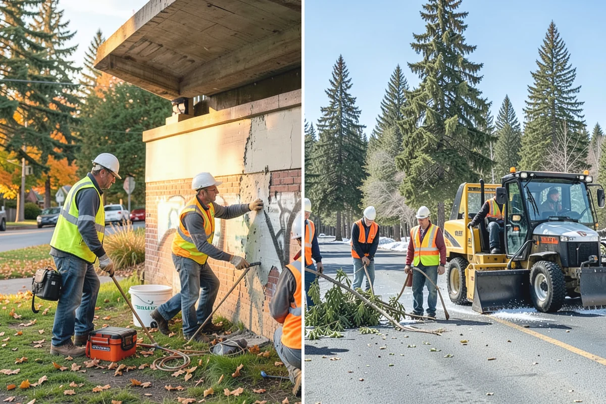 Rubber Surfacing Repair in Wilkeson, Pierce County, WA - Inspect and mark failed or worn surfacing sections