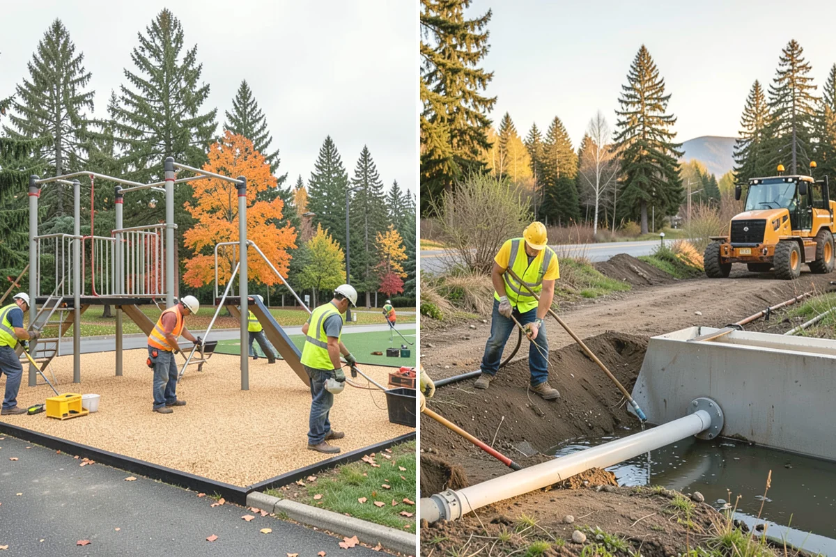 Rubber Surfacing Repair in Yarrow Point, King County, WA - Inspect and mark failed or worn surfacing sections