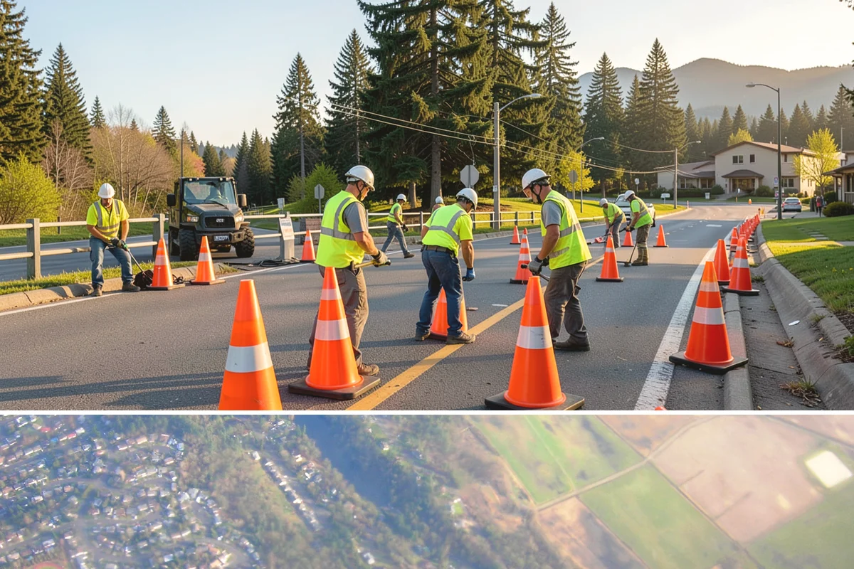 Running Track Maintenance in Algona, King County, WA - Repairs and relining are scheduled in warm, dry weather when patch materials and coatings cure properly.