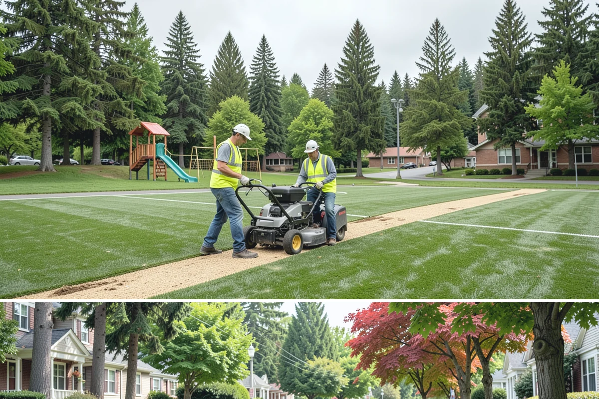 Running Track Maintenance in Beaux Arts Village, King County, WA - Repairs and relining are scheduled in warm, dry weather when patch materials and coatings cure properly.