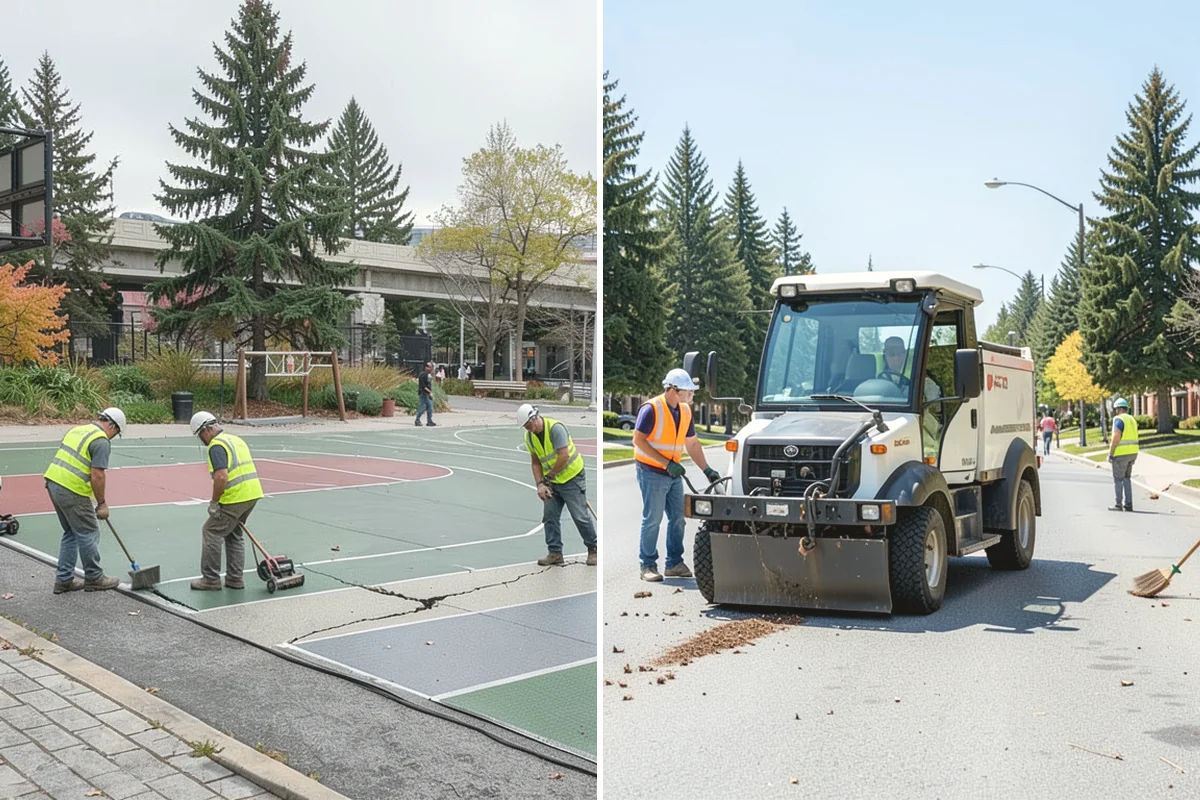 Running Track Maintenance in Covington, King County, WA - Inspect the track surface, seams, and drainage
