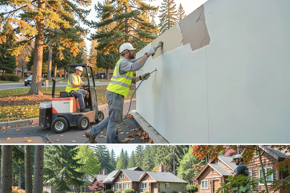 Running Track Maintenance in Edgewood, Pierce County, WA - Repairs and relining are scheduled in warm, dry weather when patch materials and coatings cure properly.