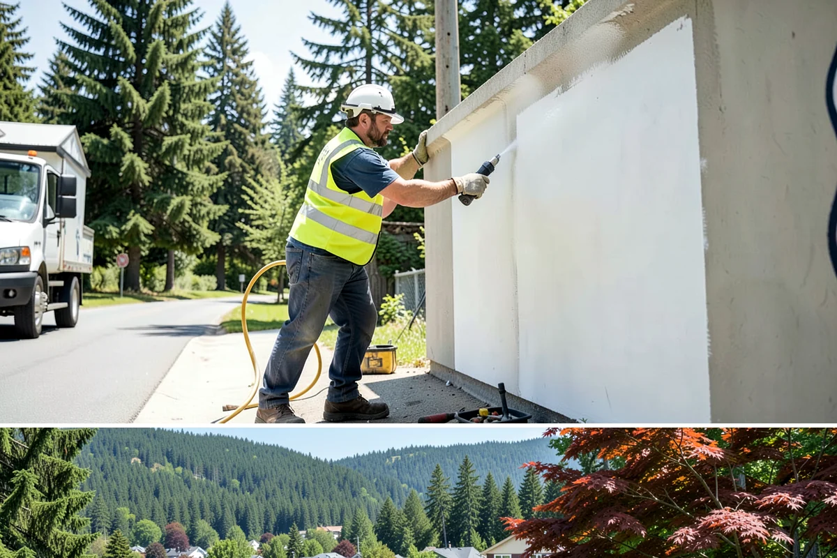 Running Track Maintenance in Index, Snohomish County, WA - Repairs and relining are scheduled in warm, dry weather when patch materials and coatings cure properly.