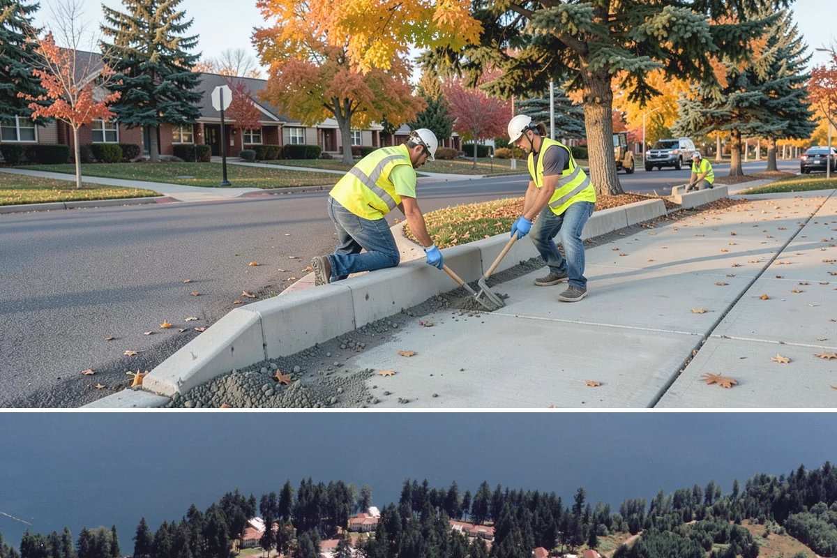 Running Track Maintenance in Lakewood, Pierce County, WA - Repairs and relining are scheduled in warm, dry weather when patch materials and coatings cure properly.