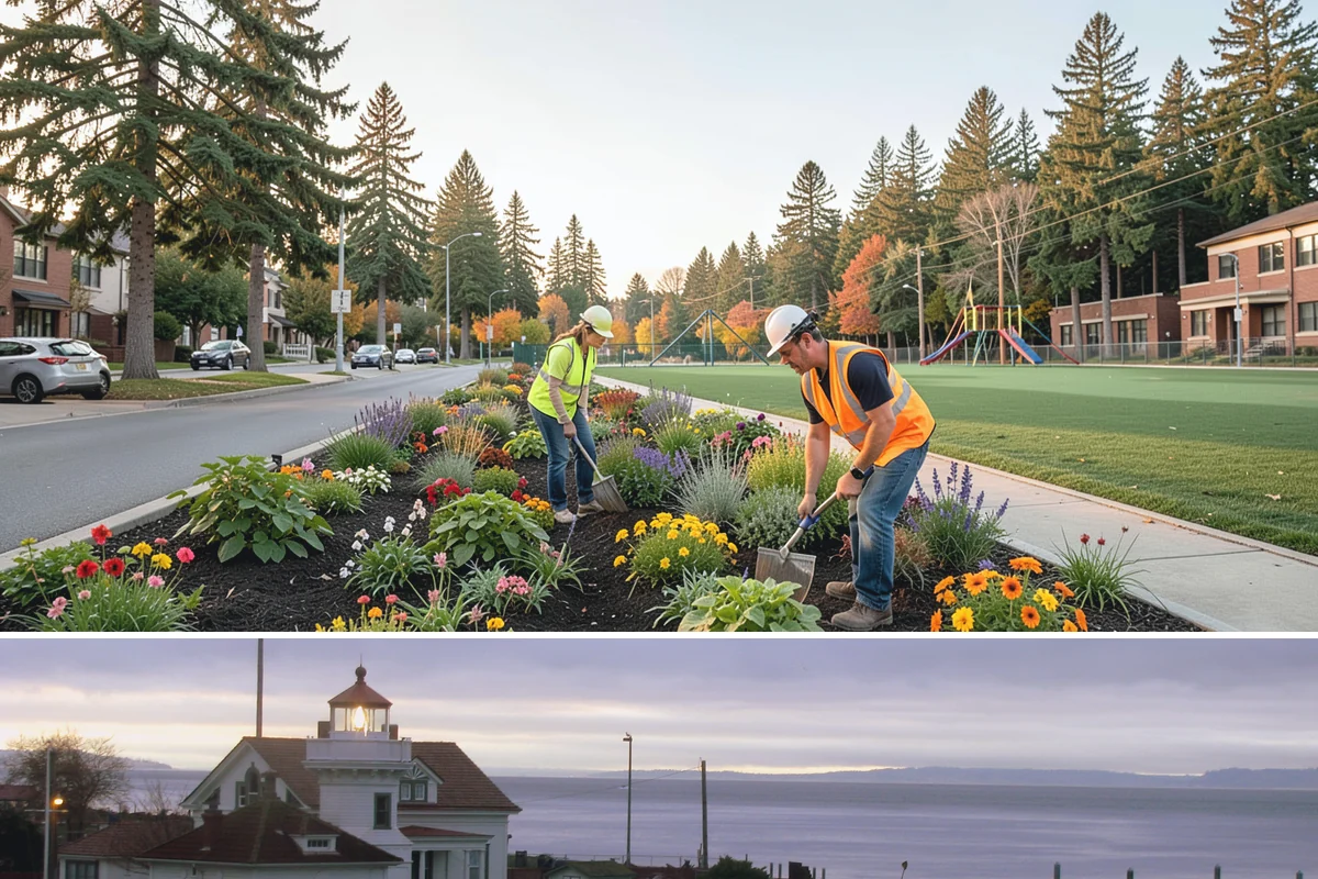 Running Track Maintenance in Mukilteo, Snohomish County, WA - Repairs and relining are scheduled in warm, dry weather when patch materials and coatings cure properly.