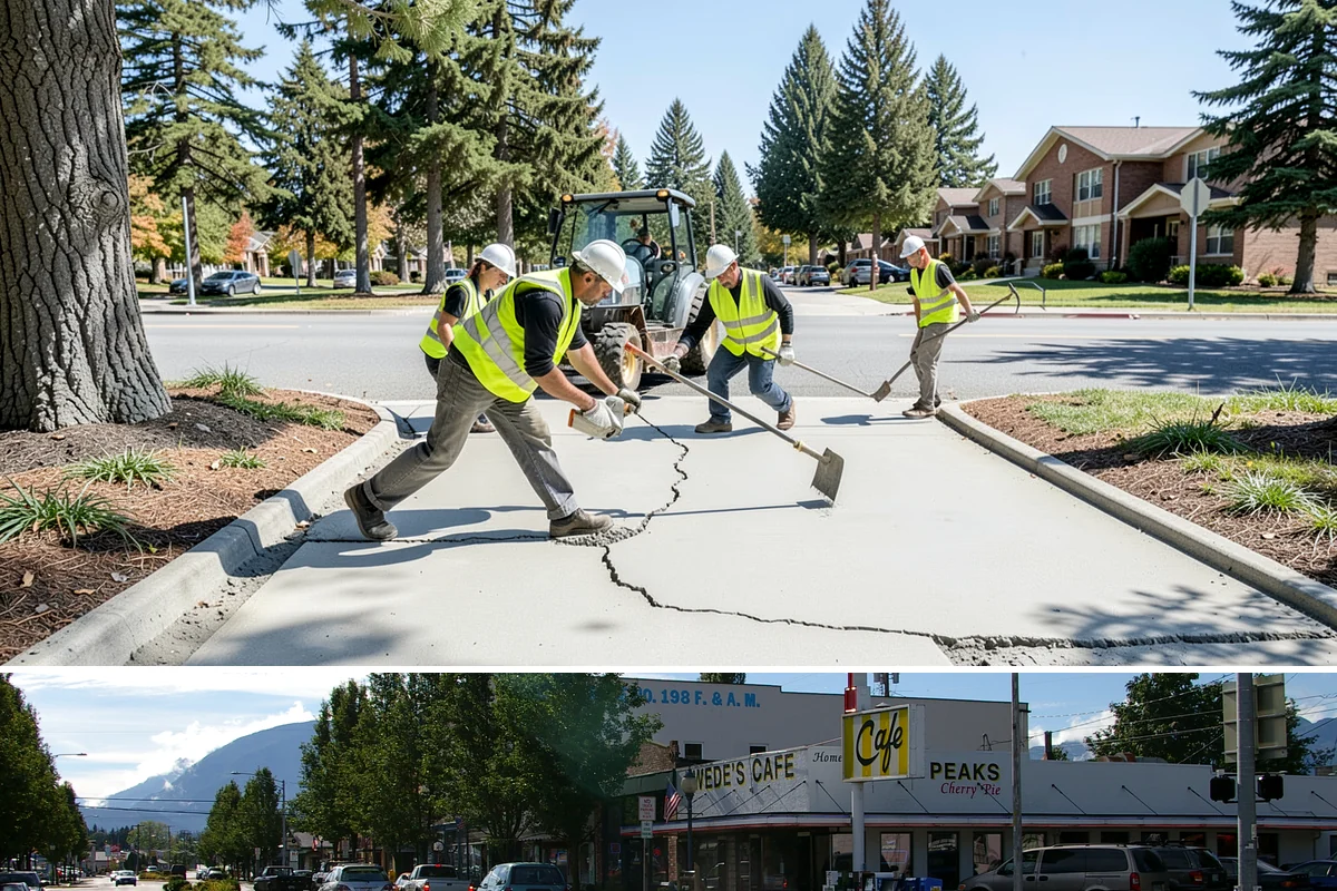 Running Track Maintenance in North Bend, King County, WA - Repairs and relining are scheduled in warm, dry weather when patch materials and coatings cure properly.