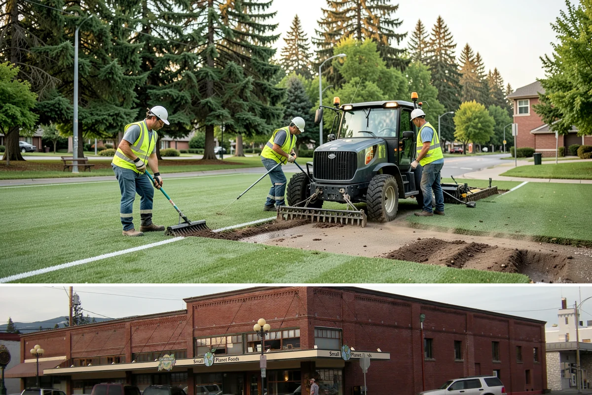 Running Track Maintenance in Sedro-Woolley, Skagit County, WA - Repairs and relining are scheduled in warm, dry weather when patch materials and coatings cure properly.