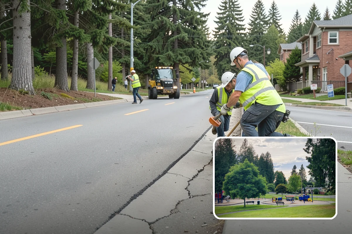 Safety Barrier Installation in Bonney Lake, Pierce County, WA - Protects the public at fall hazards and grade changes