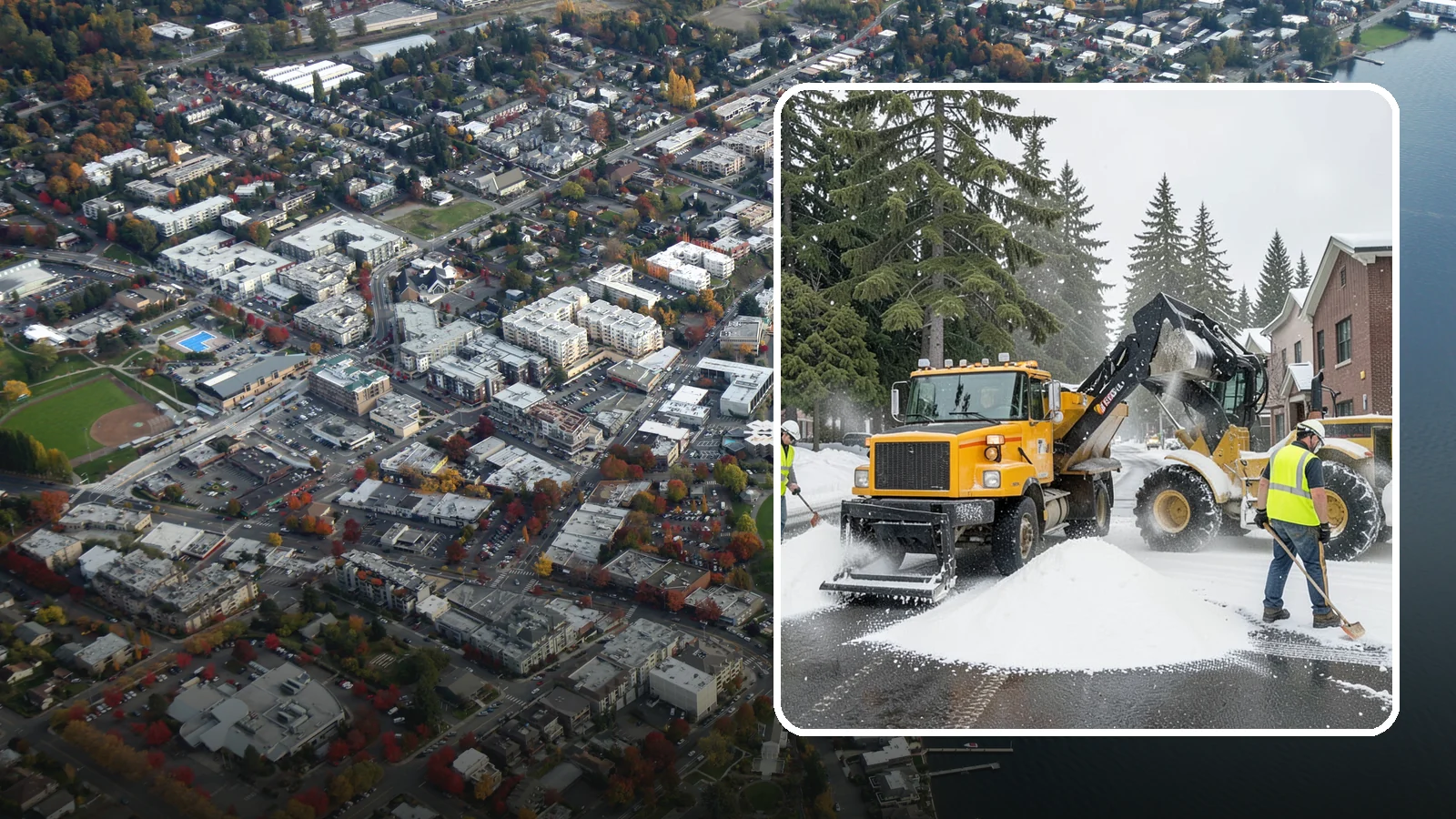 Salt & Sand Loading in Kirkland, King County, WA - Loading, staging, and resupply of salt and sand so agency crews stay stocked and responsive all winter.
