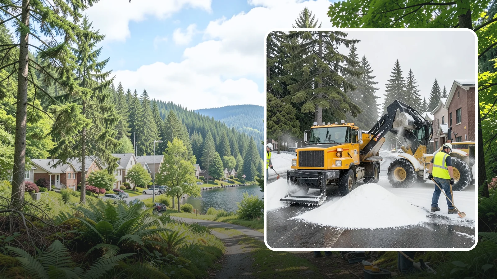 Salt & Sand Loading in Lake Forest Park, King County, WA - Loading, staging, and resupply of salt and sand so agency crews stay stocked and responsive all winter.