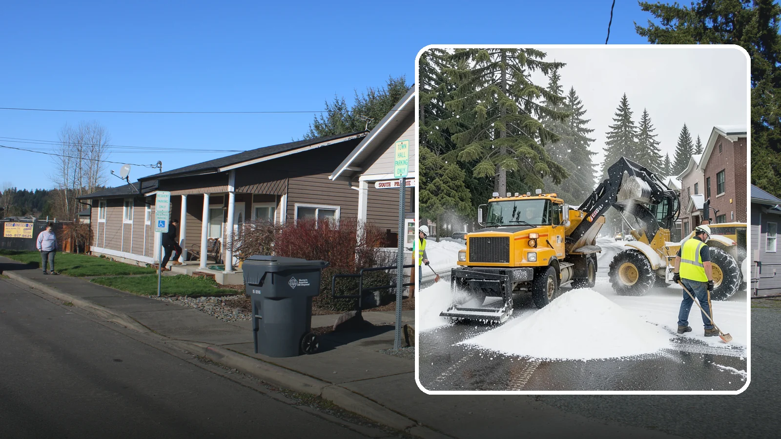 Salt & Sand Loading in South Prairie, Pierce County, WA - Loading, staging, and resupply of salt and sand so agency crews stay stocked and responsive all winter.
