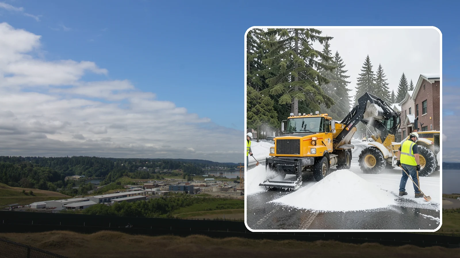 Salt & Sand Loading in University Place, Pierce County, WA - Loading, staging, and resupply of salt and sand so agency crews stay stocked and responsive all winter.