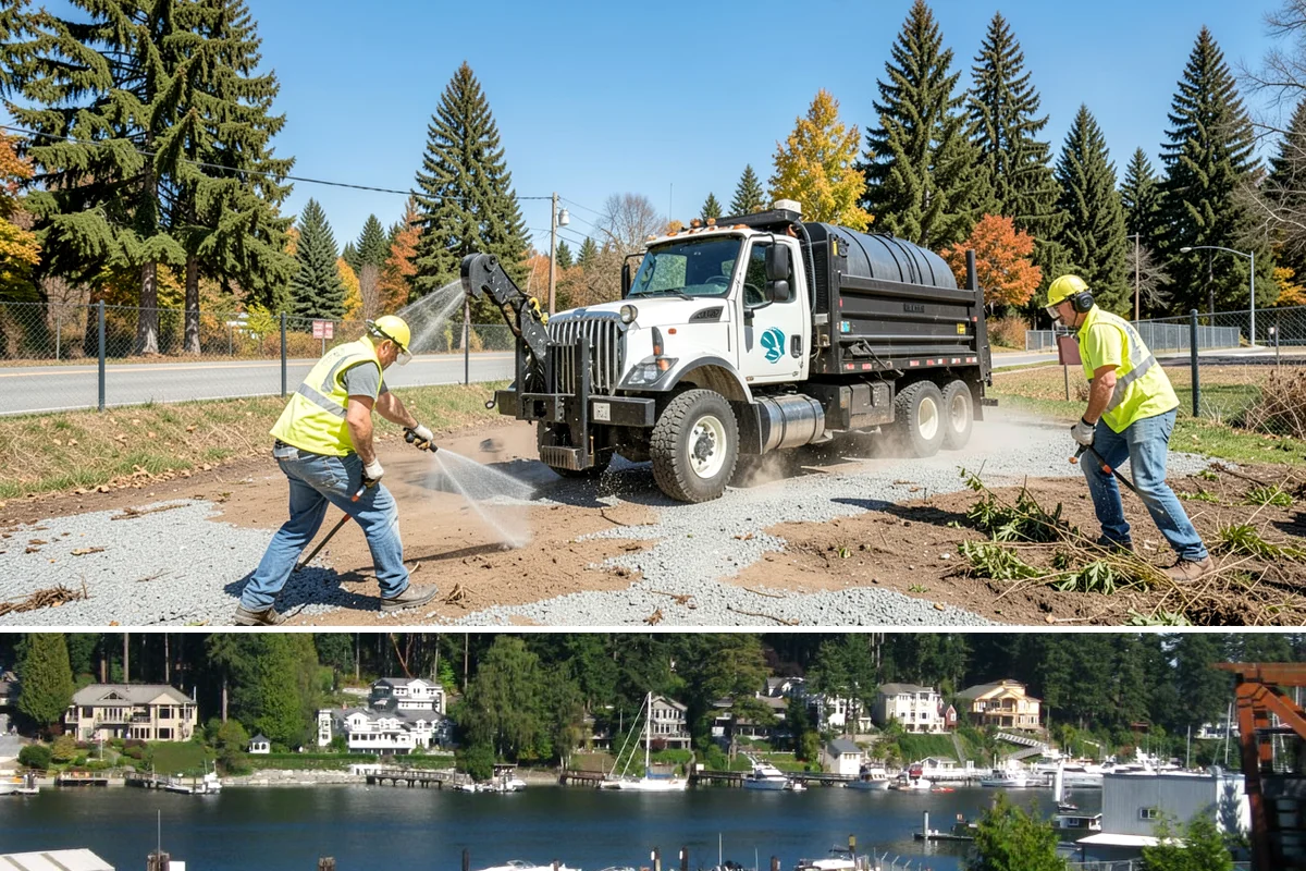 Sanding in Gig Harbor, Pierce County, WA - Sanding is a winter-season service applied during snow and ice events, with cleanup sweeping following each thaw through early...