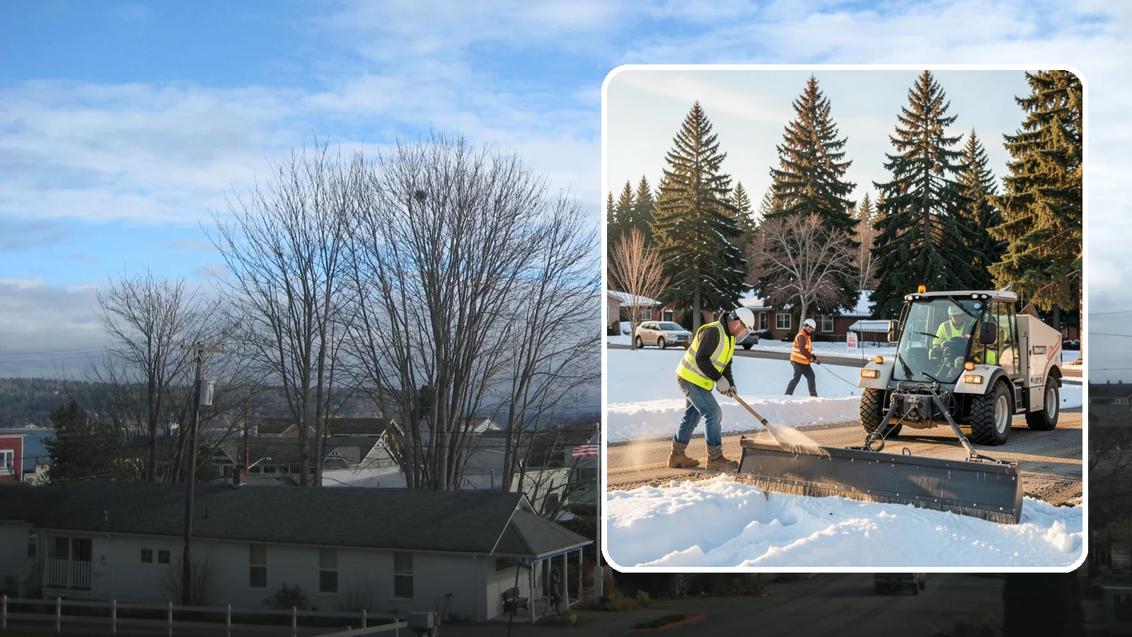 Sanding in Langley, Island County, WA - Apply traction sand to roads, hills, and intersections to improve grip during snow and ice events.