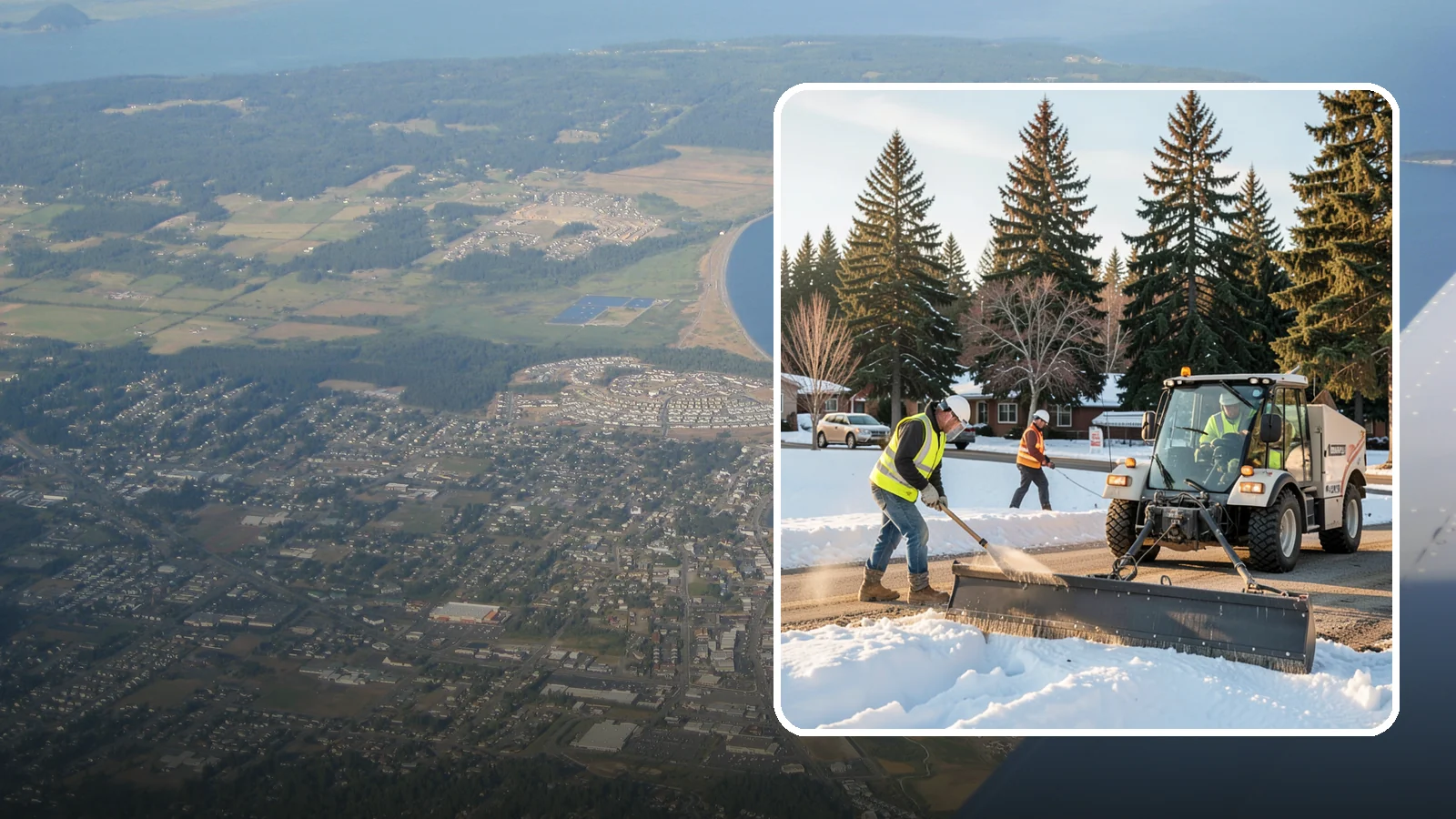 Sanding in Oak Harbor, Island County, WA - Apply traction sand to roads, hills, and intersections to improve grip during snow and ice events.