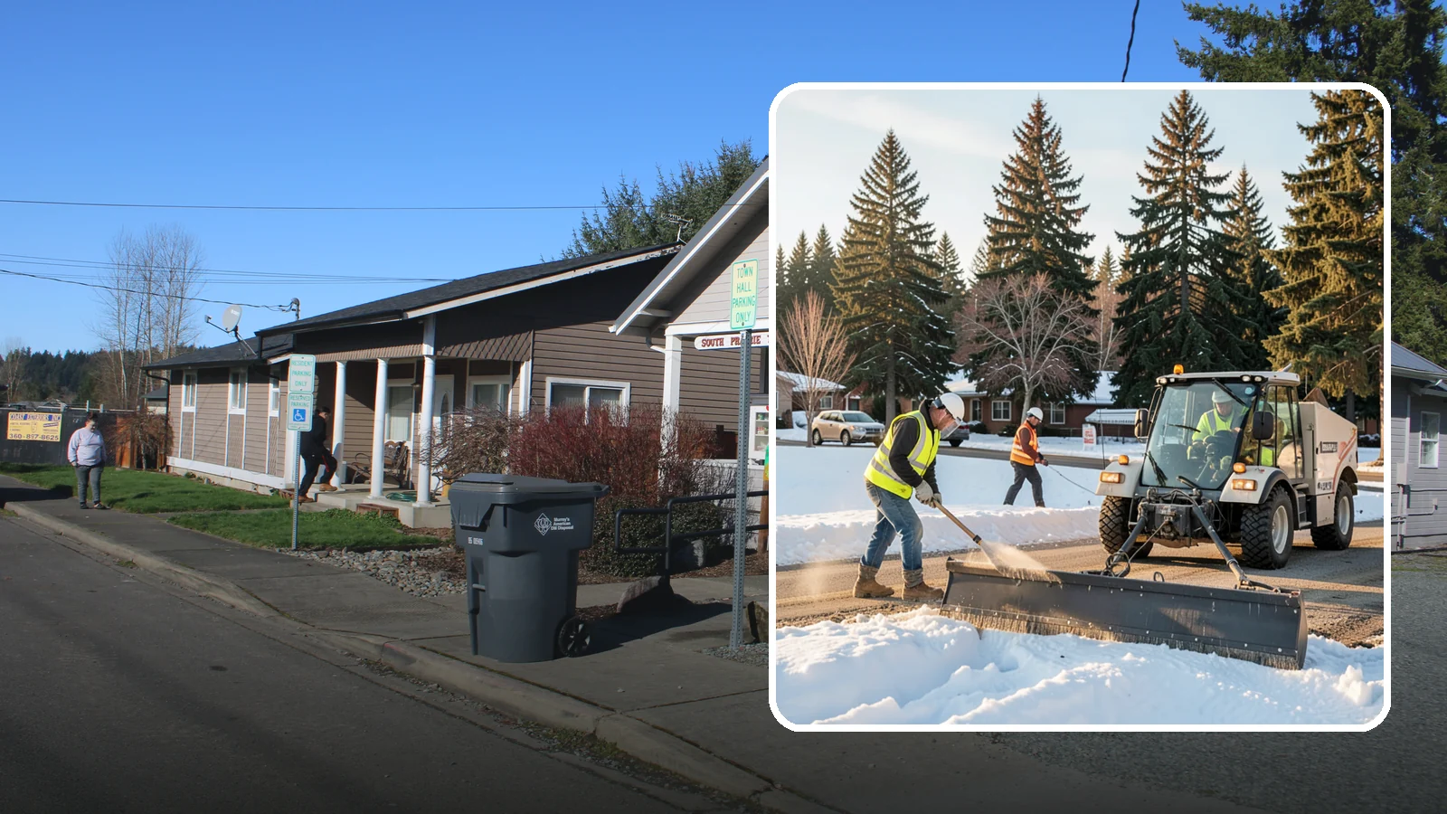 Sanding in South Prairie, Pierce County, WA - Apply traction sand to roads, hills, and intersections to improve grip during snow and ice events.