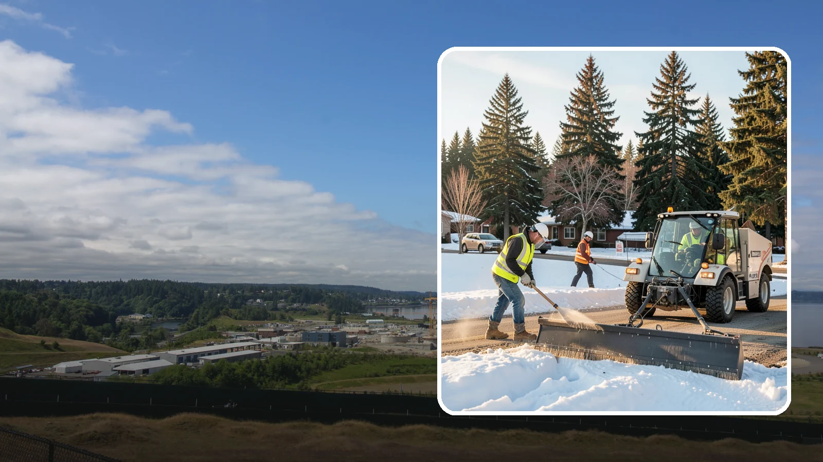 Sanding in University Place, Pierce County, WA - Apply traction sand to roads, hills, and intersections to improve grip during snow and ice events.