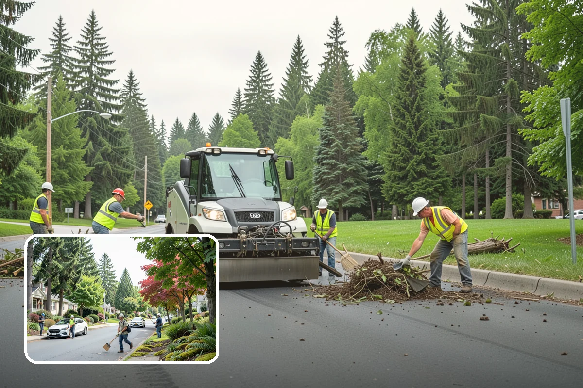 School District Grounds Maintenance in Beaux Arts Village, King County, WA - Background-screened crews cleared for occupied campuses