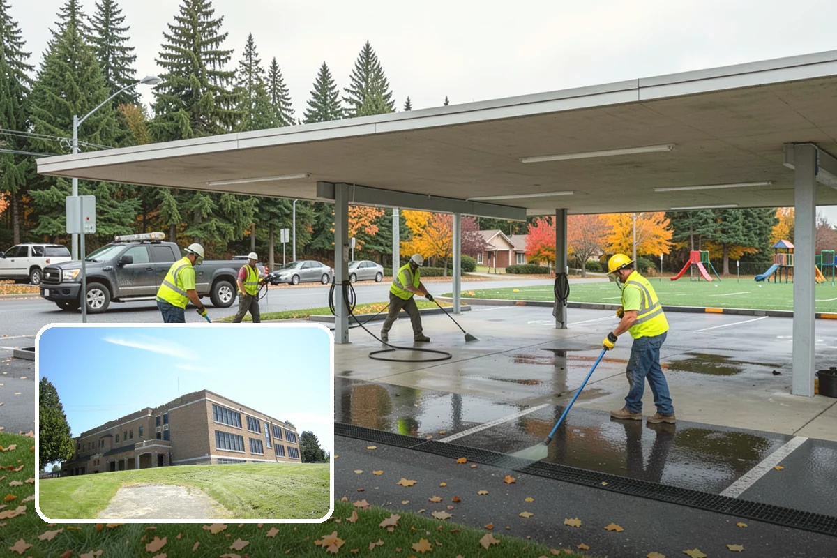 School District Grounds Maintenance in Maple Valley, King County, WA - Background-screened crews cleared for occupied campuses