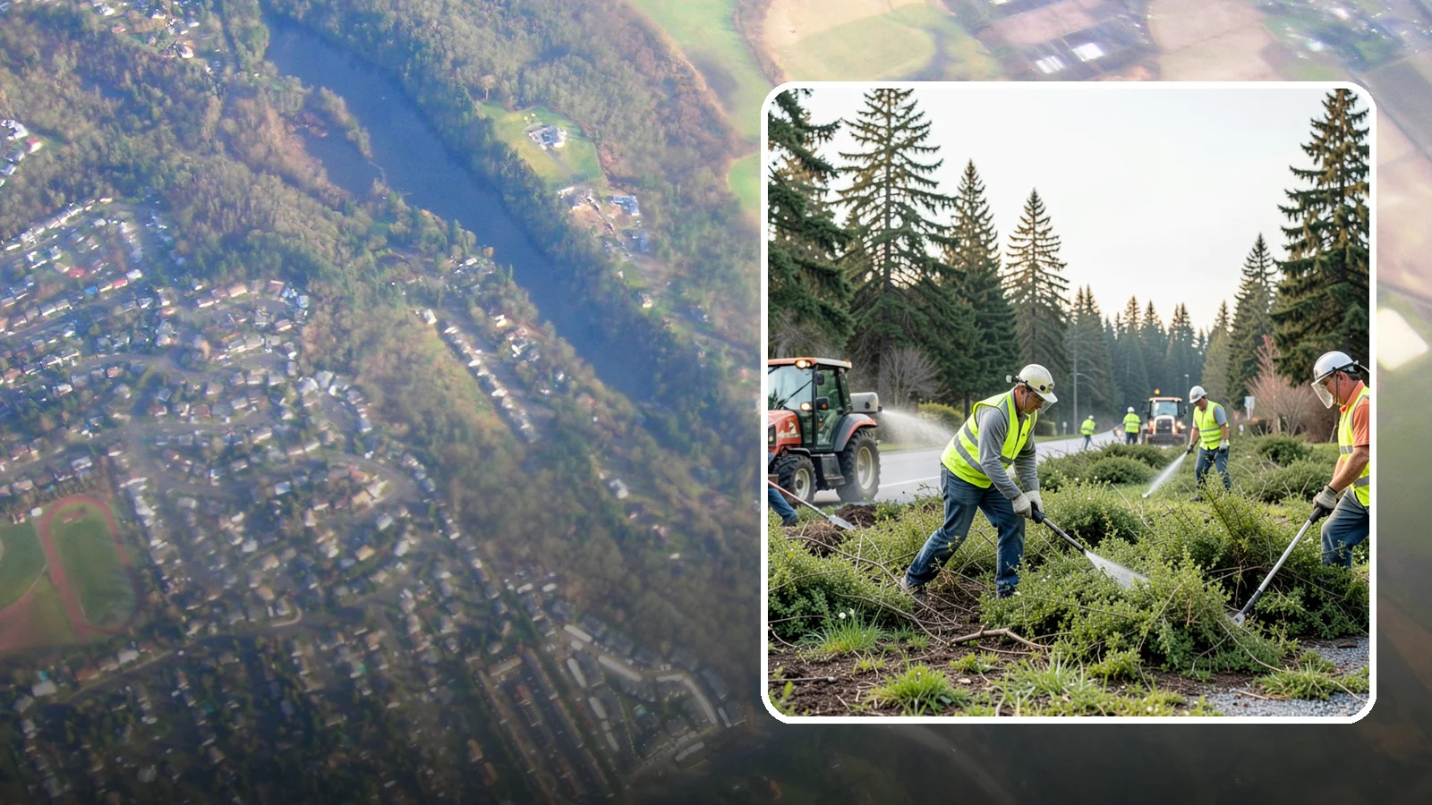 Scotch Broom Removal in Algona, King County, WA - Mechanical pulling and cut-treatment of Scotch broom to reclaim open space and reduce wildfire fuel loads.