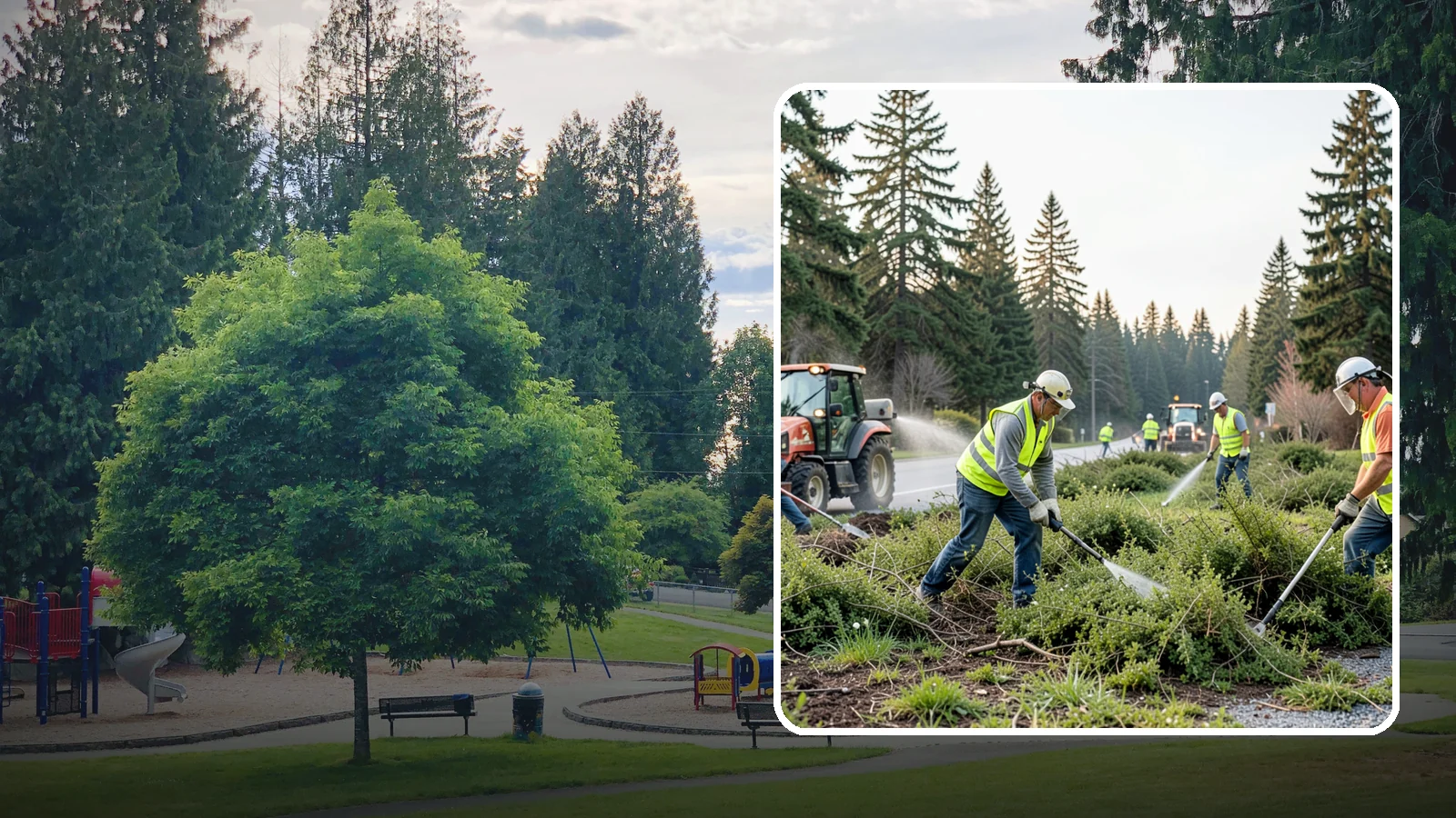 Scotch Broom Removal in Bonney Lake, Pierce County, WA - Mechanical pulling and cut-treatment of Scotch broom to reclaim open space and reduce wildfire fuel loads.