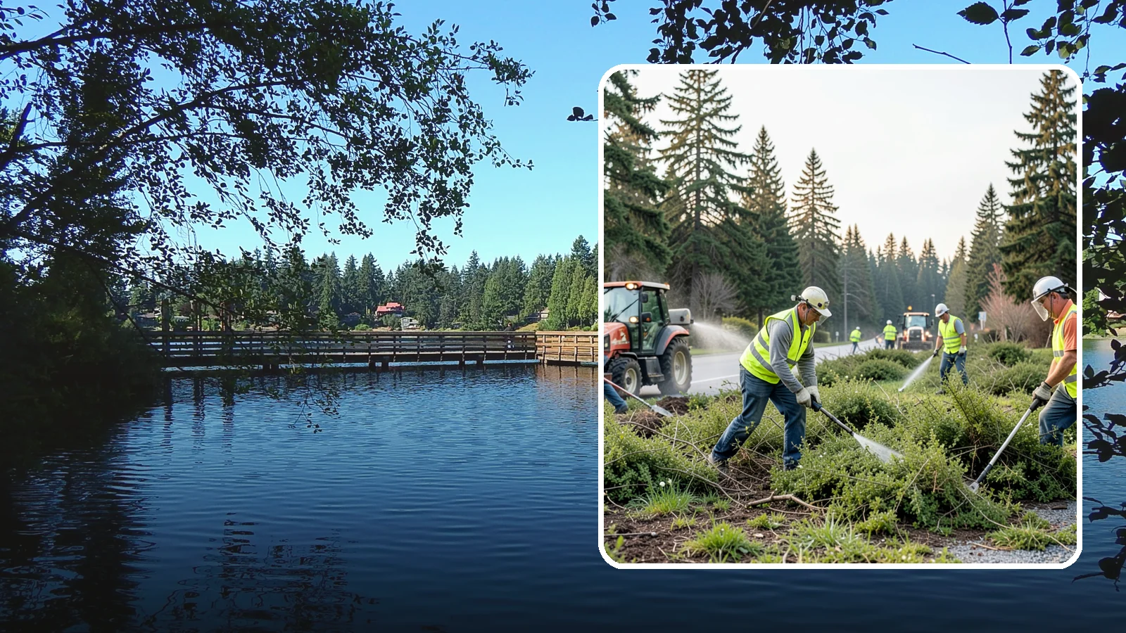 Scotch Broom Removal in Federal Way, King County, WA - Mechanical pulling and cut-treatment of Scotch broom to reclaim open space and reduce wildfire fuel loads.