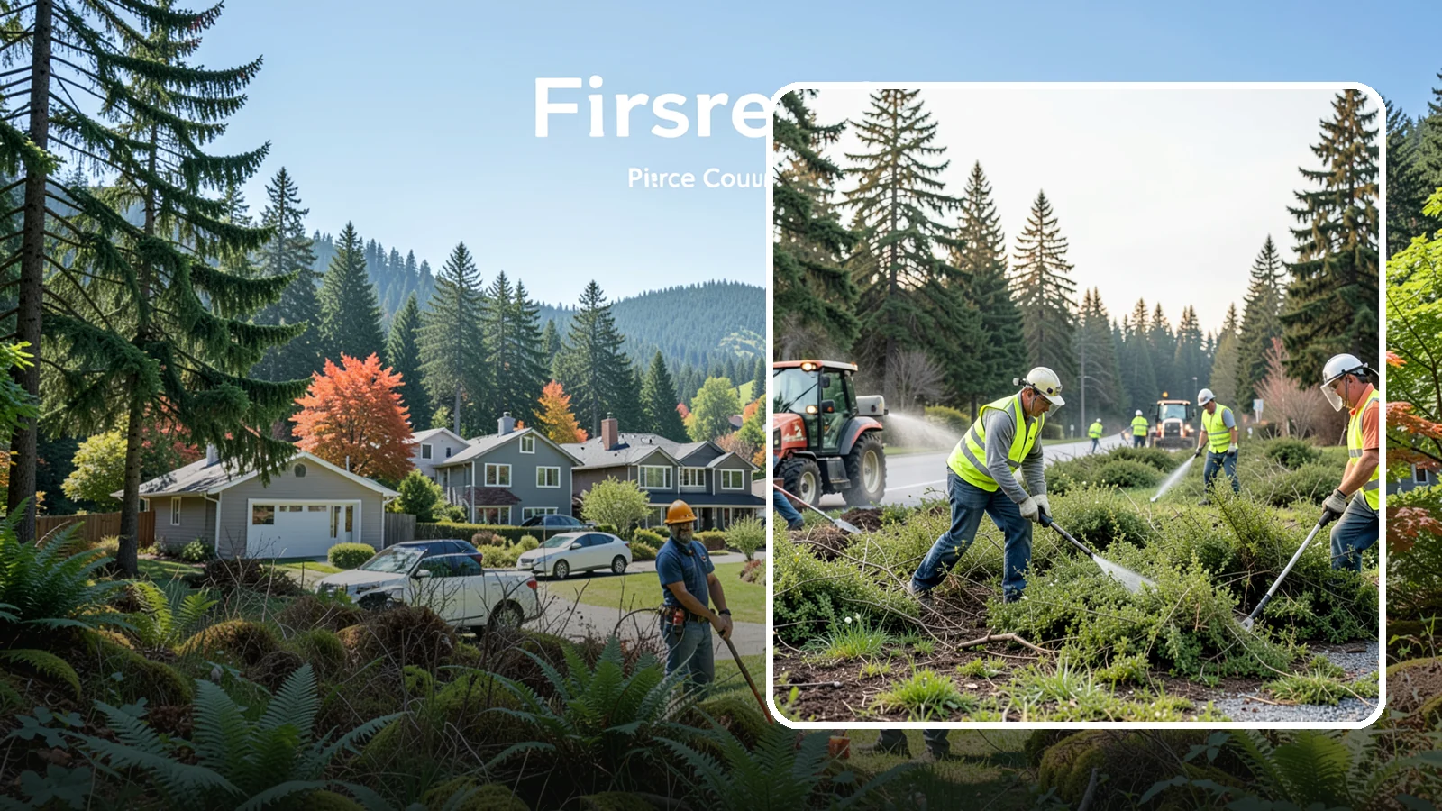 Scotch Broom Removal in Fircrest, Pierce County, WA - Mechanical pulling and cut-treatment of Scotch broom to reclaim open space and reduce wildfire fuel loads.