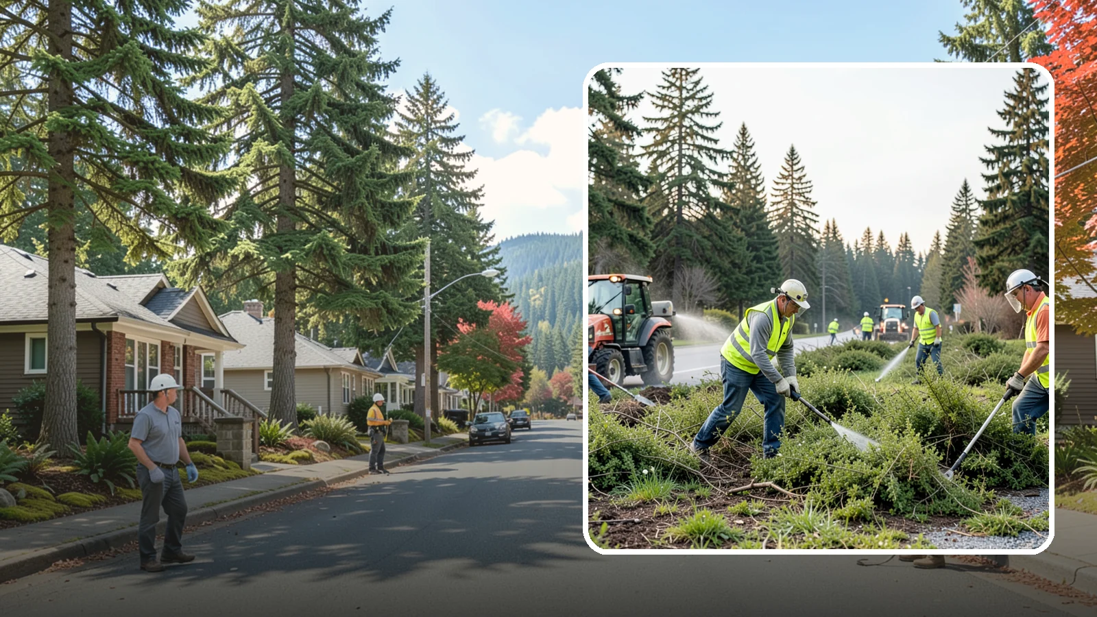 Scotch Broom Removal in Hunts Point, King County, WA - Mechanical pulling and cut-treatment of Scotch broom to reclaim open space and reduce wildfire fuel loads.