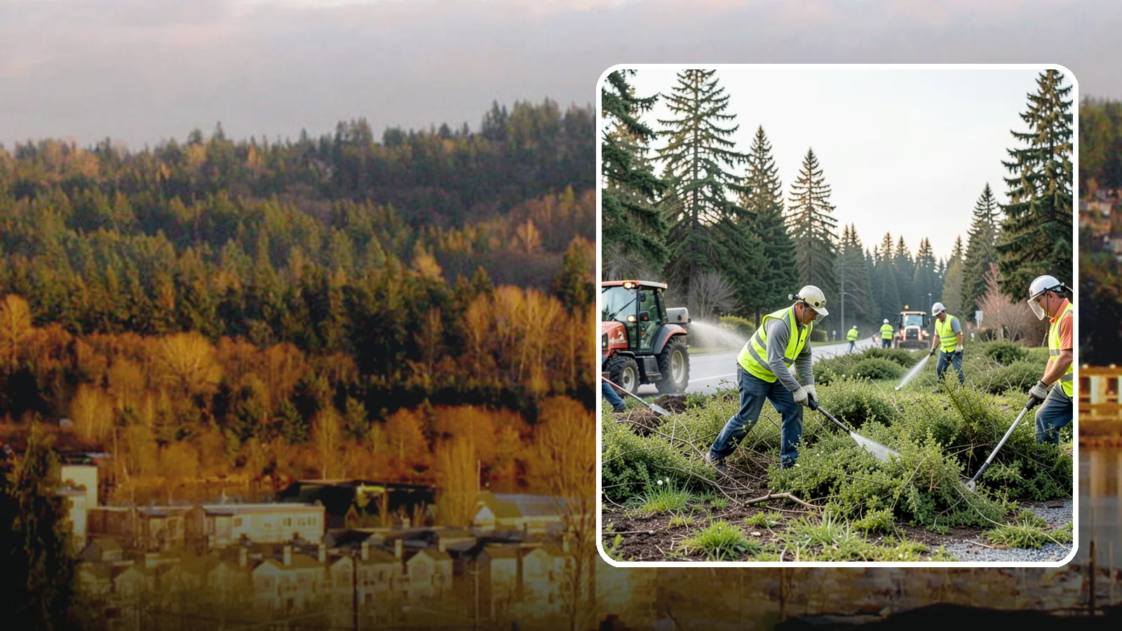 Scotch Broom Removal in Kenmore, King County, WA - Mechanical pulling and cut-treatment of Scotch broom to reclaim open space and reduce wildfire fuel loads.