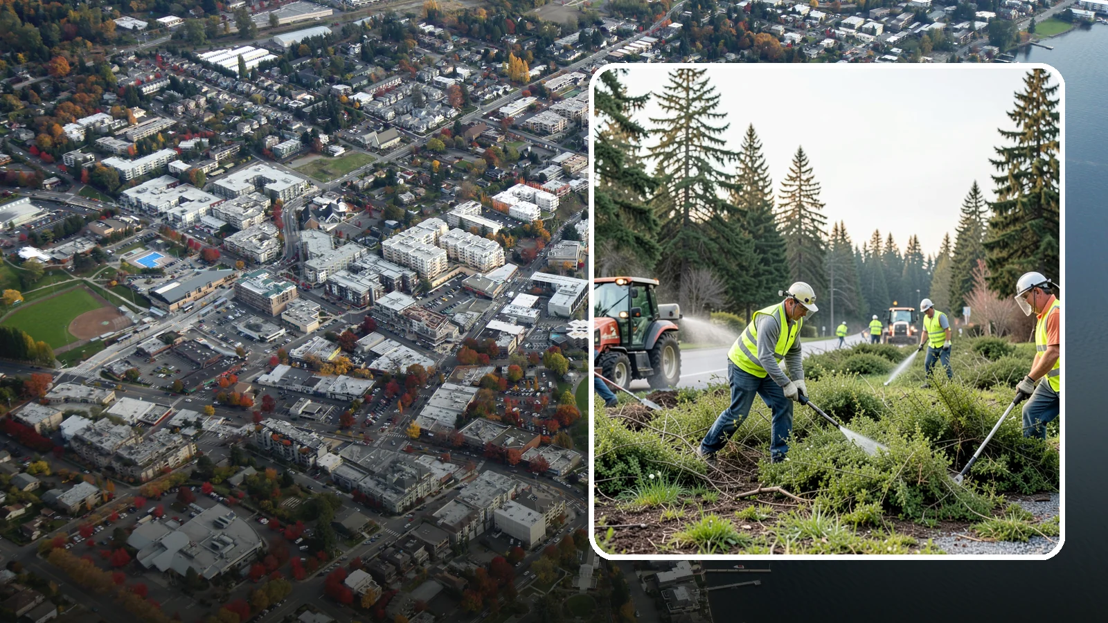 Scotch Broom Removal in Kirkland, King County, WA - Mechanical pulling and cut-treatment of Scotch broom to reclaim open space and reduce wildfire fuel loads.