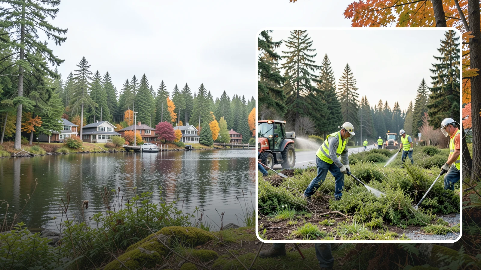 Scotch Broom Removal in La Conner, Skagit County, WA - Mechanical pulling and cut-treatment of Scotch broom to reclaim open space and reduce wildfire fuel loads.